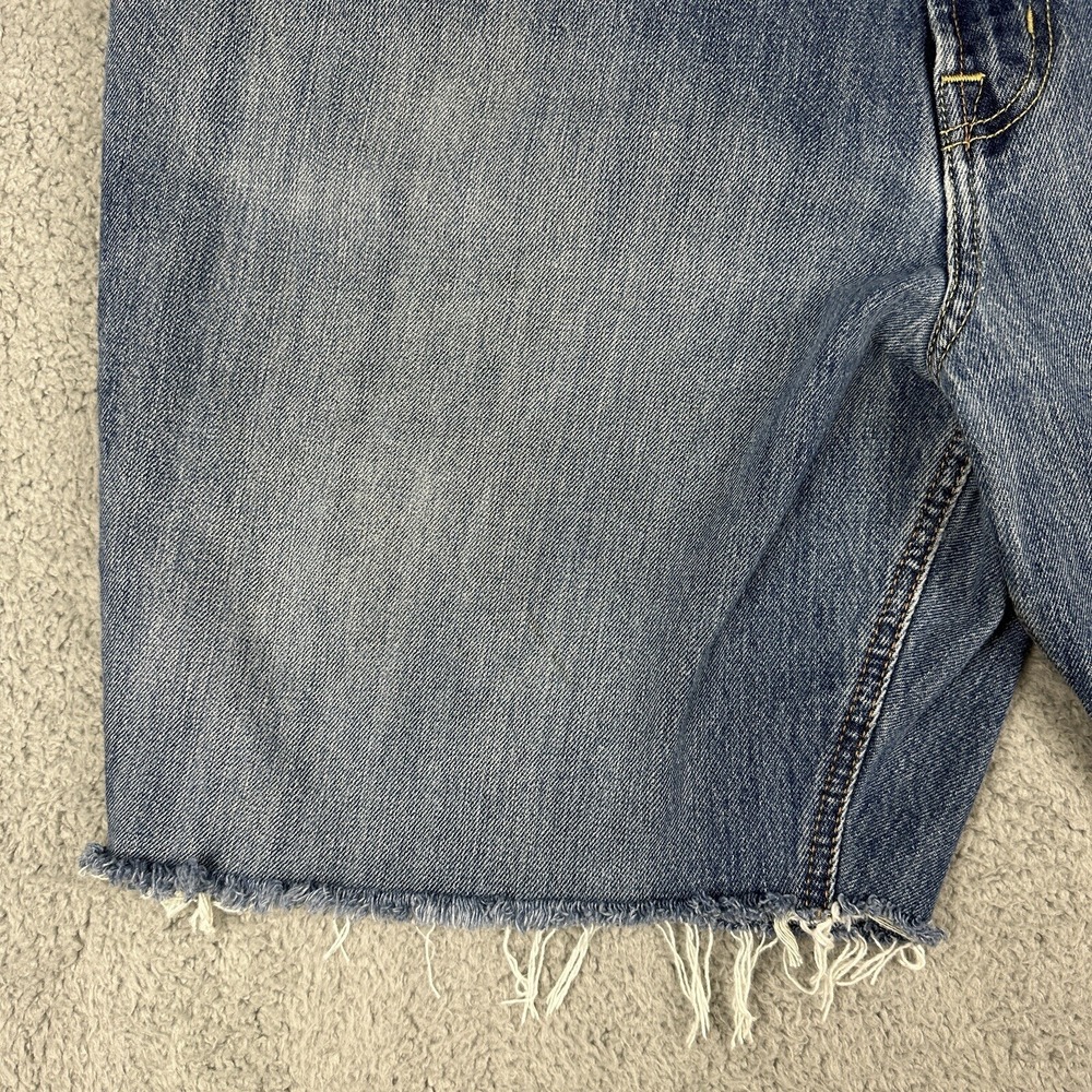 Cinch Denim Shorts Mens 42 Blue Distressed Cutoff Jorts 9" Western Cowboy Wear - Picture 3 of 12